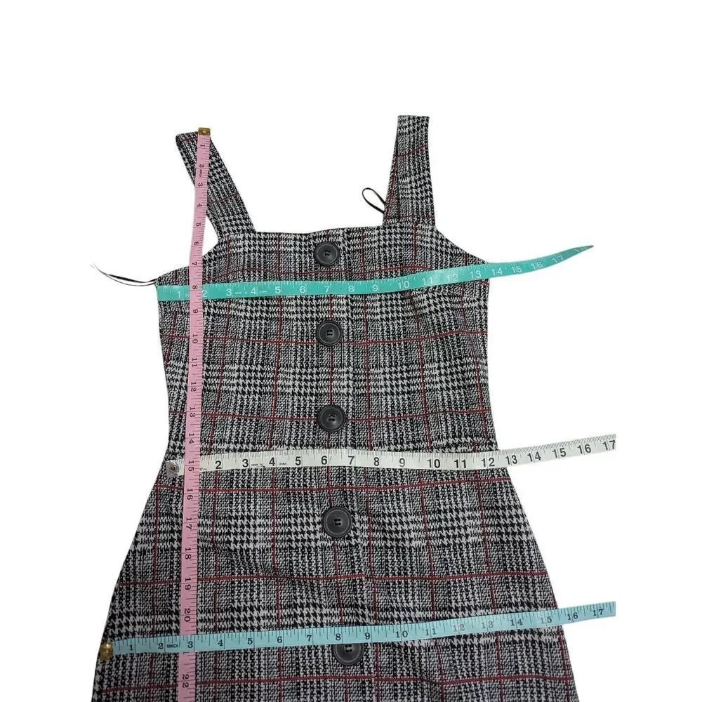 River Island check button up pinafore dress
